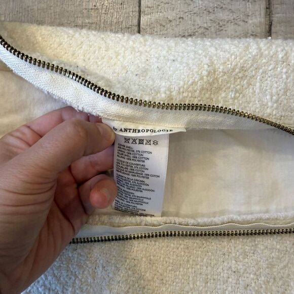 Anthropologie Textured Cream Throw Pillowcase - Picture 2 of 3